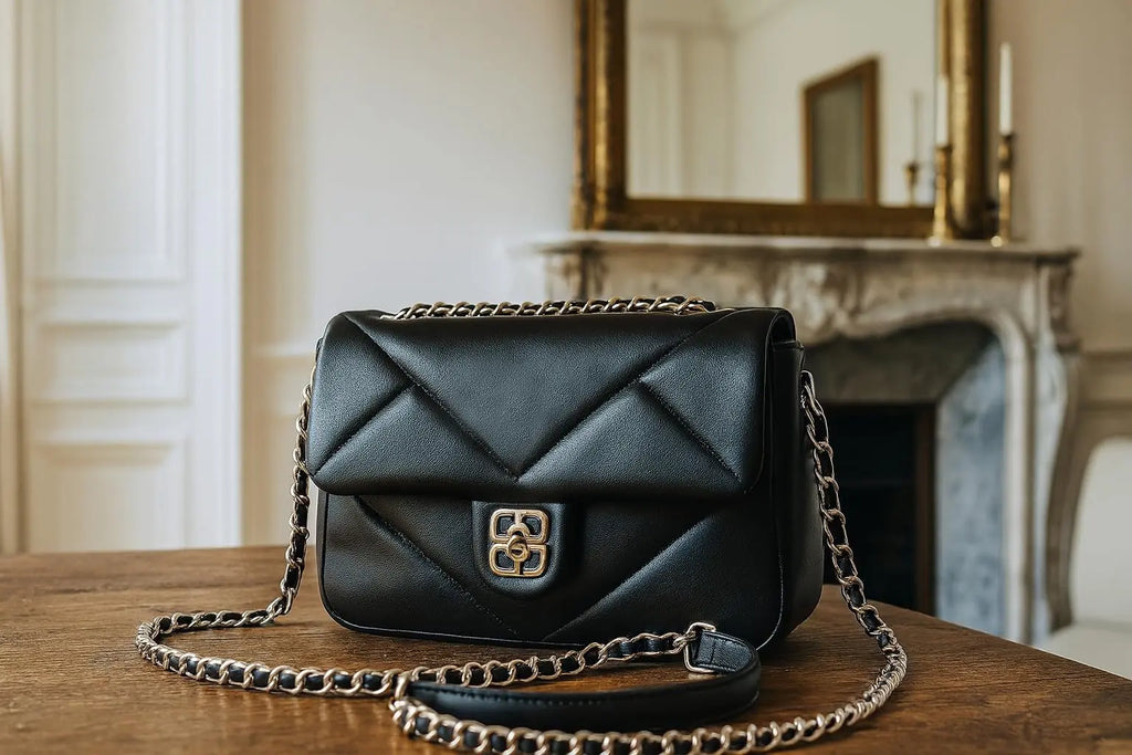 Petit sac bandoulière matelassé rabat David Jones