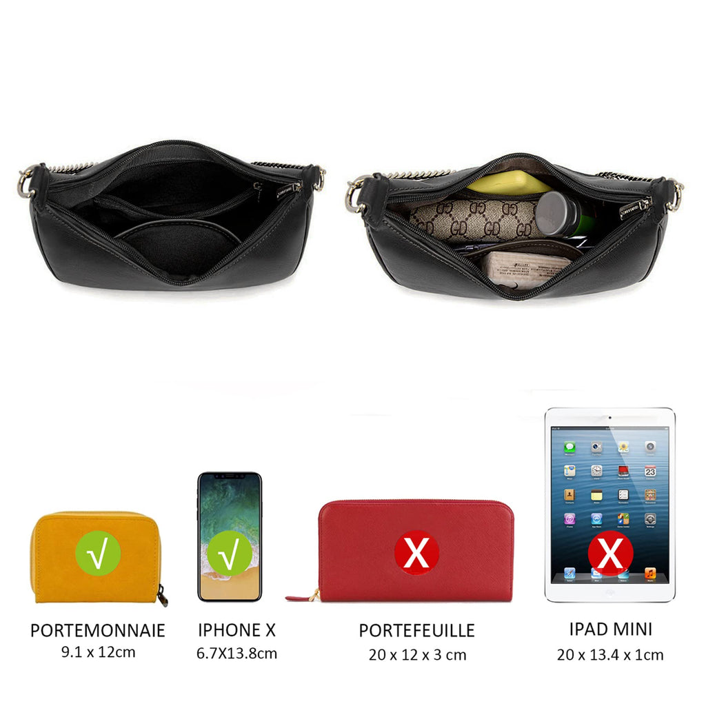 Petit sac porté épaule forme banane David Jones