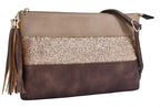 Sac bandoulière souple pailletté tricolore pompon CRAZYCHIC