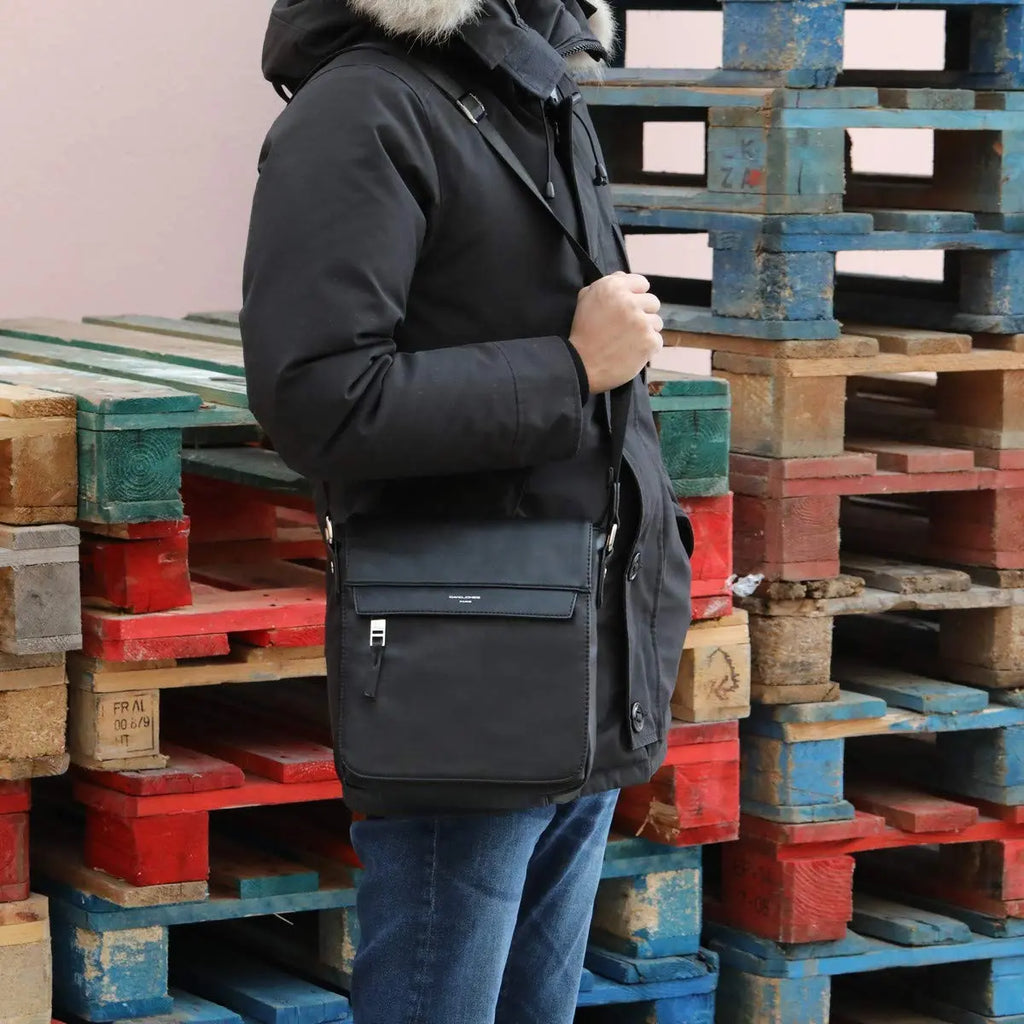 Sacoche homme style cuir véritable David Jones