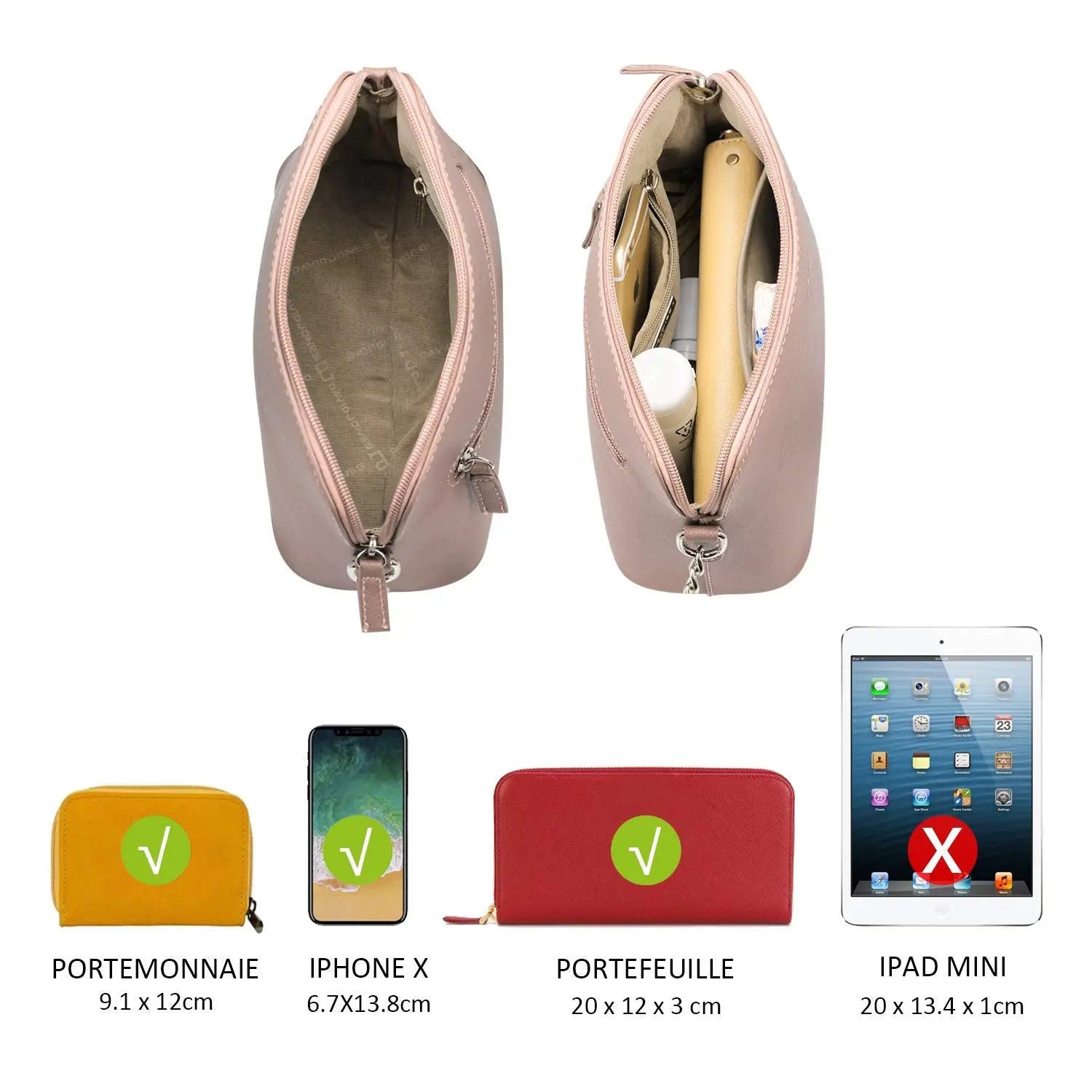 Petit sac bandoulière chaîne semi-rigide David Jones