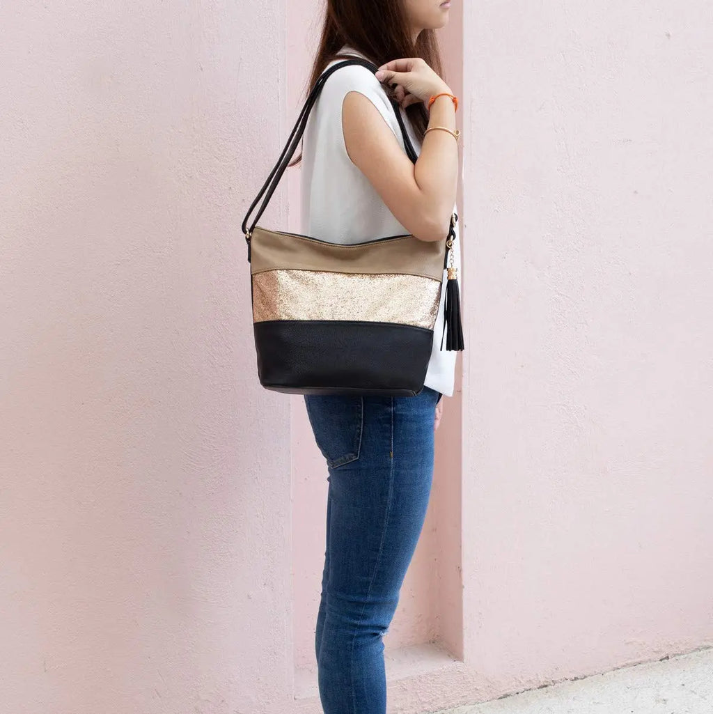 Sac bandoulière pailletté tricolore CRAZYCHIC