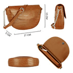 Petit sac bandoulière crocodile David Jones