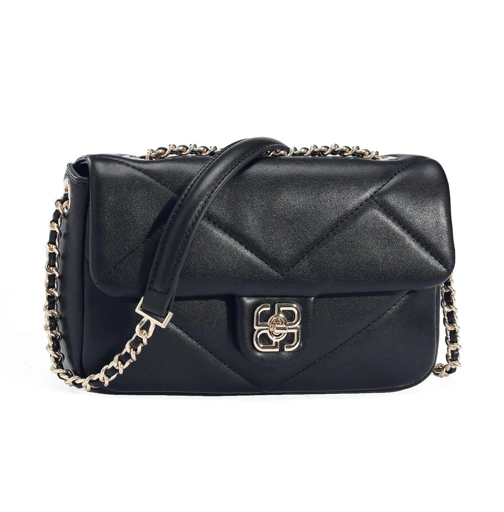 Petit sac bandoulière matelassé rabat David Jones