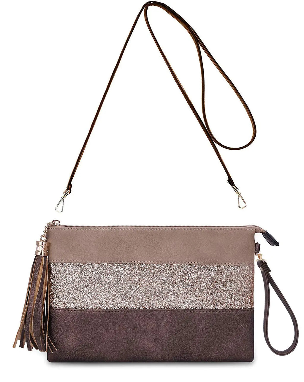Sac bandoulière souple pailletté tricolore pompon CRAZYCHIC
