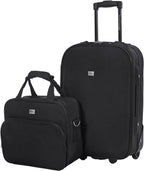Set Trolley Valise Cabine + Vanity NOIR David Jones