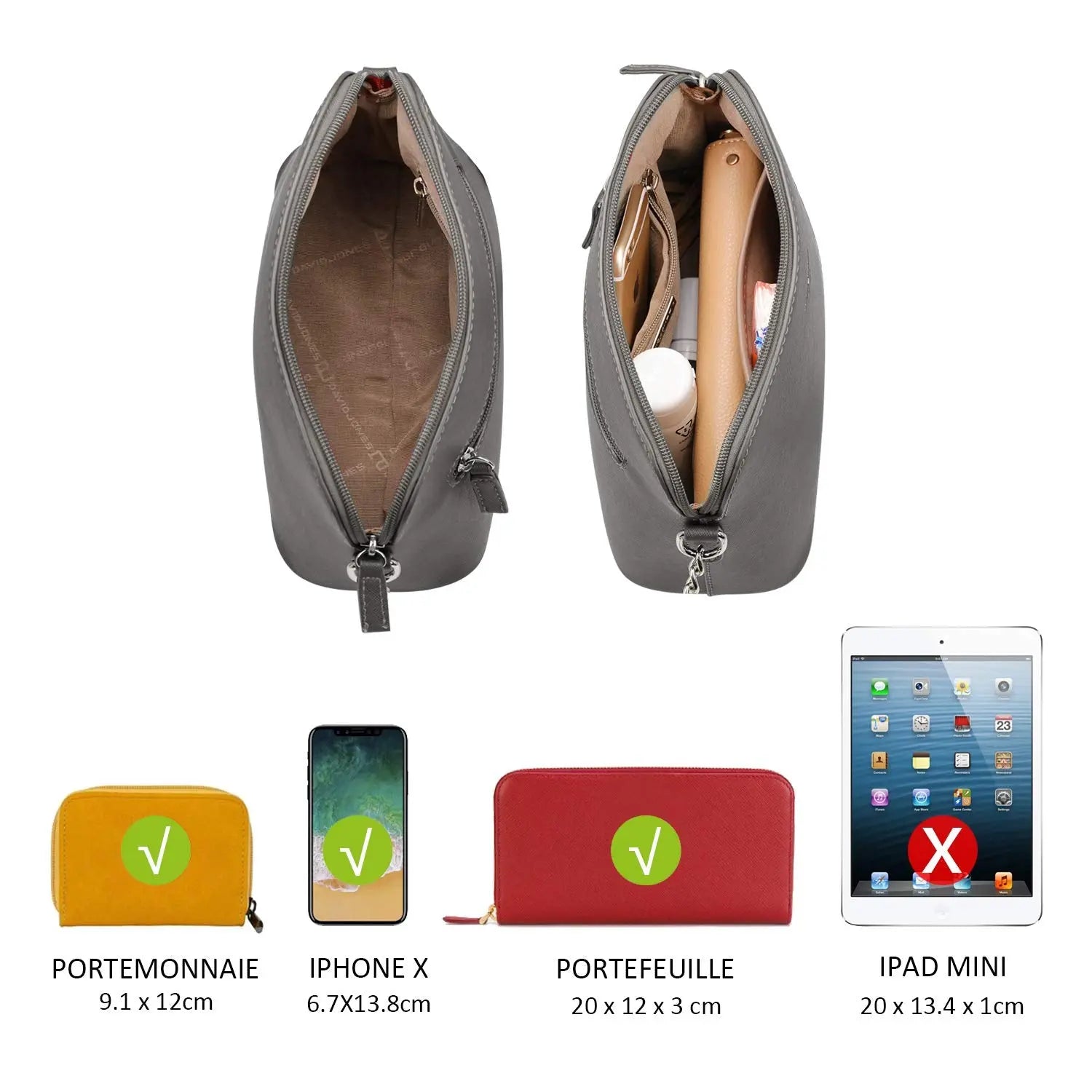 Petit sac bandoulière chaîne semi-rigide David Jones