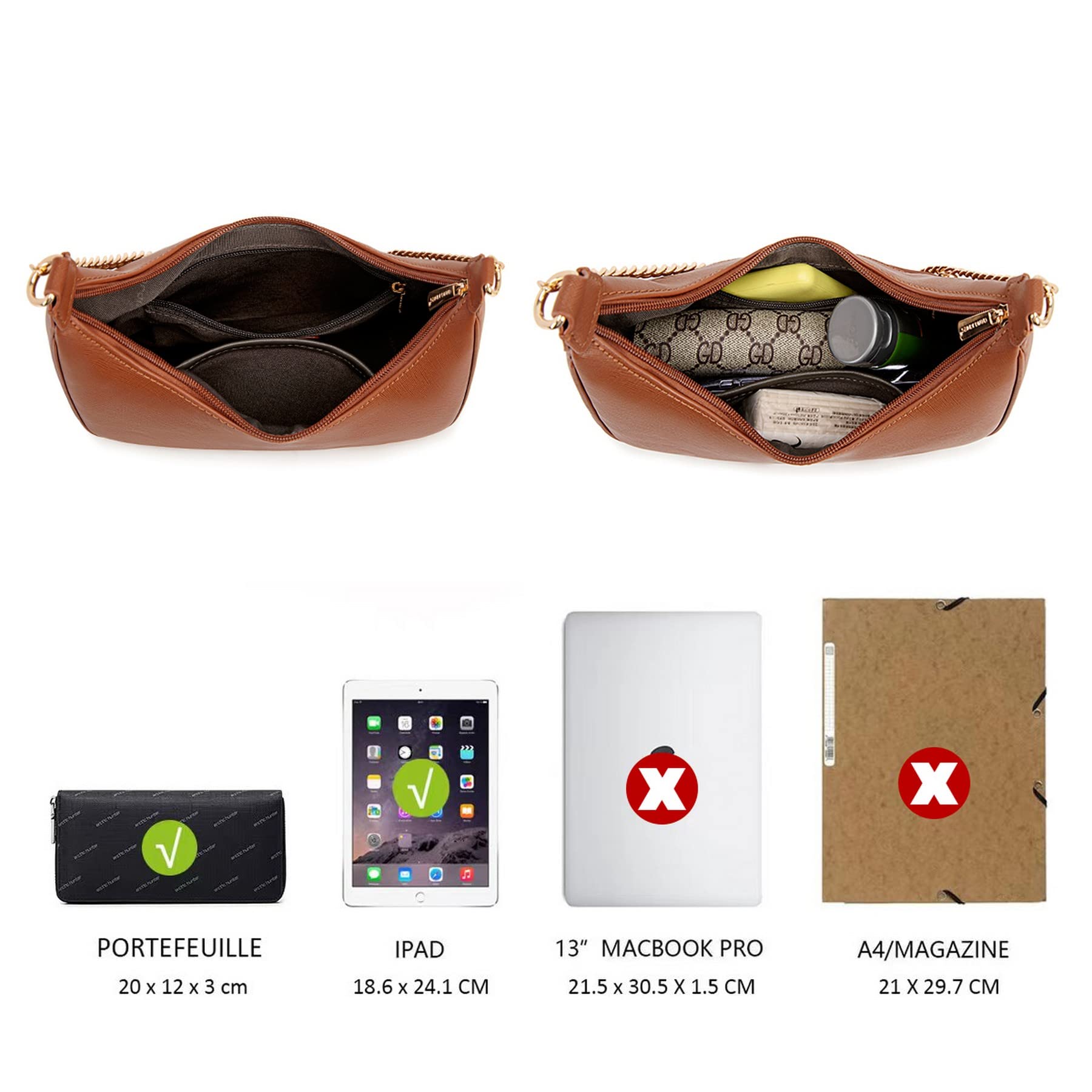 Petit sac porté épaule forme banane David Jones