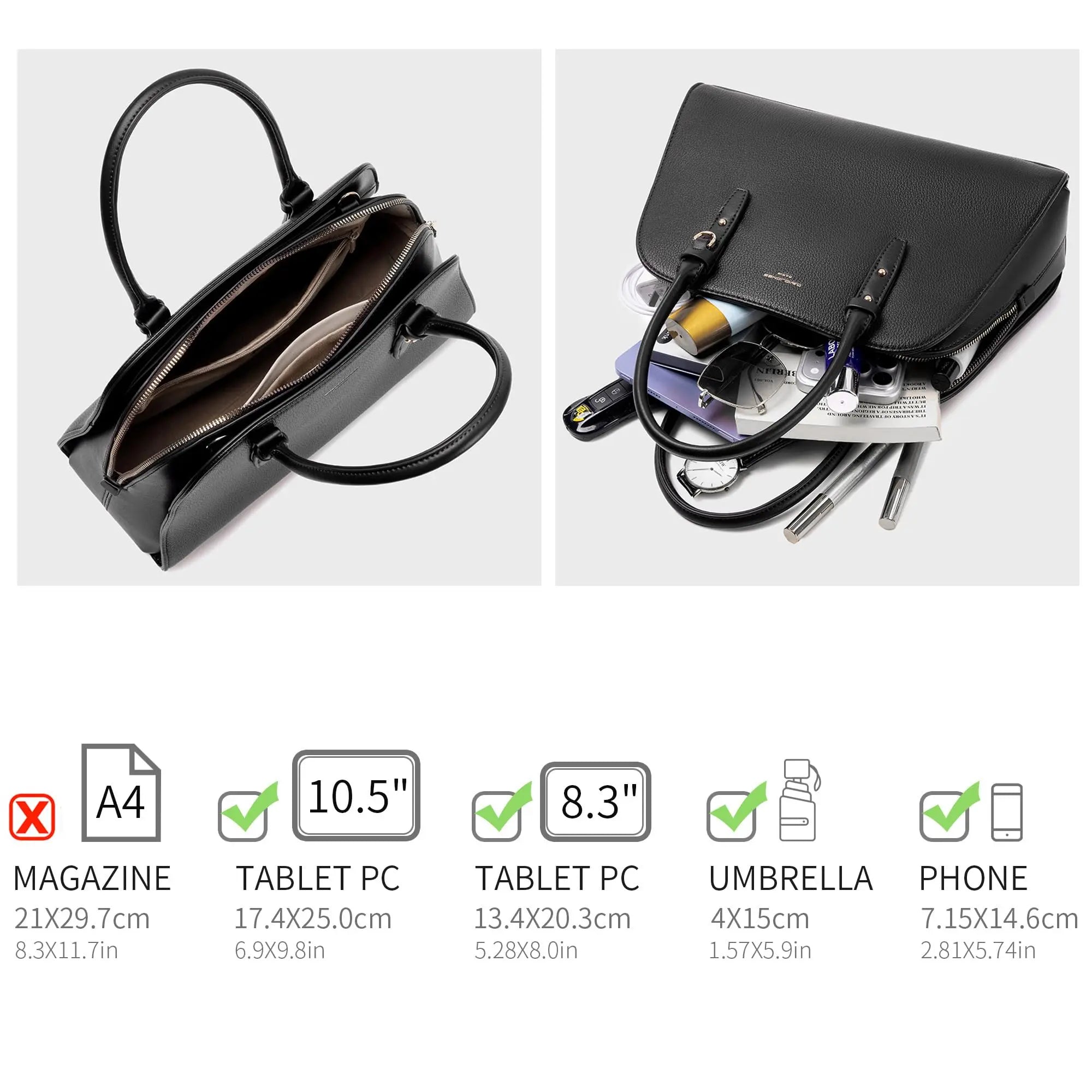 Sac à Main cabas à 3 compartiments de taille moyenne David Jones