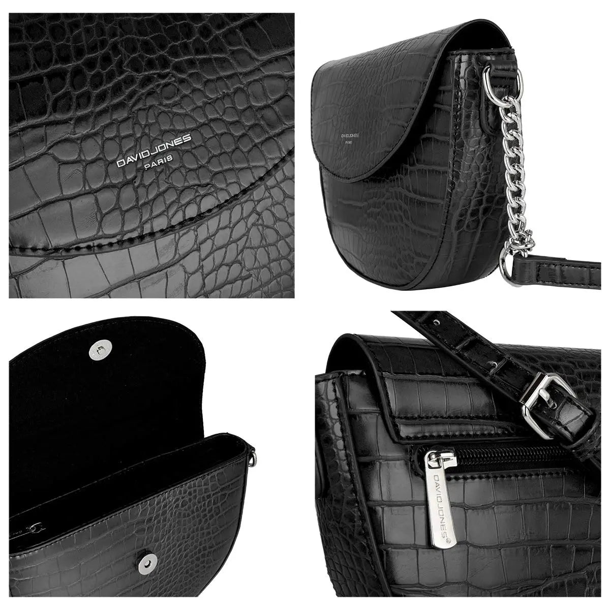 Petit sac bandoulière crocodile David Jones