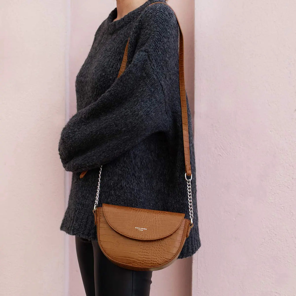 Petit sac bandoulière crocodile David Jones