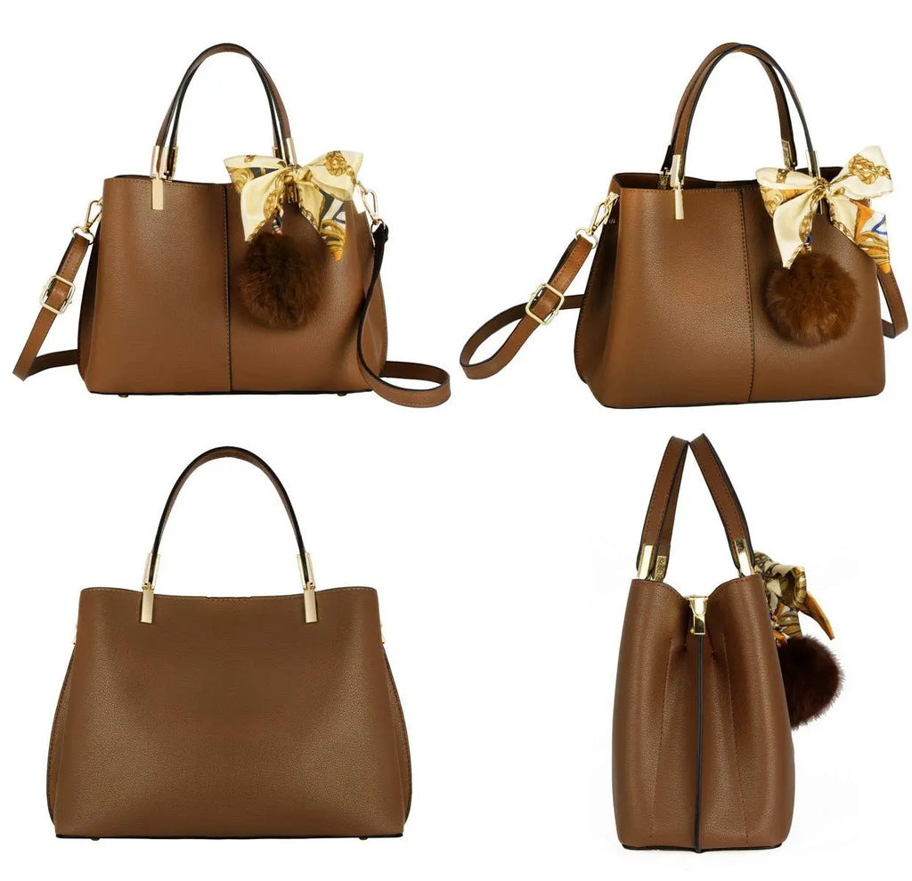 Sac à main femme tricolore pompon CRAZYCHIC