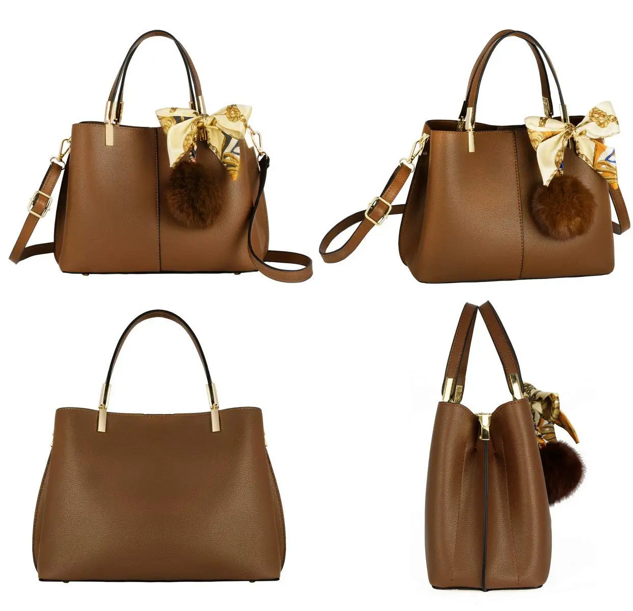 Sac à main femme tricolore pompon CRAZYCHIC