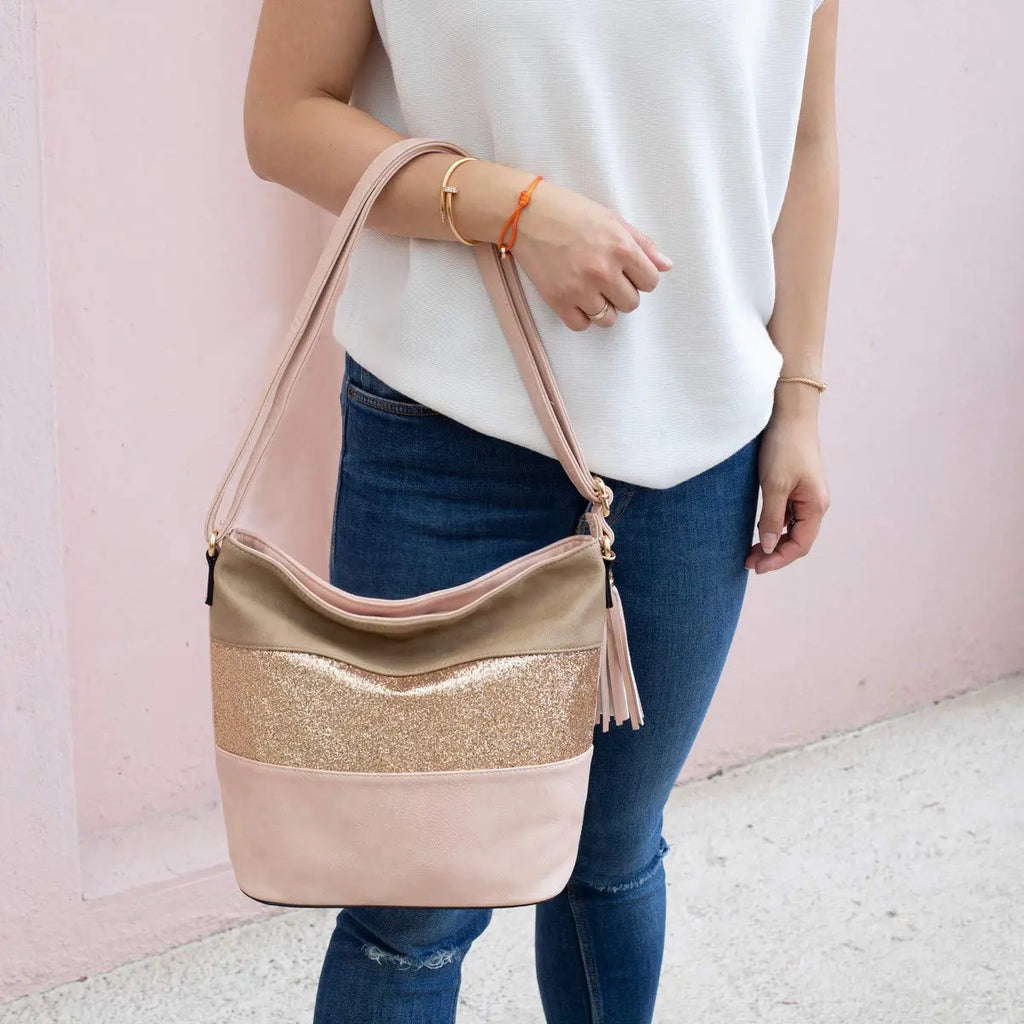 Sac bandoulière pailletté tricolore CRAZYCHIC