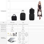 Set Trolley Valise Cabine + Vanity NOIR David Jones