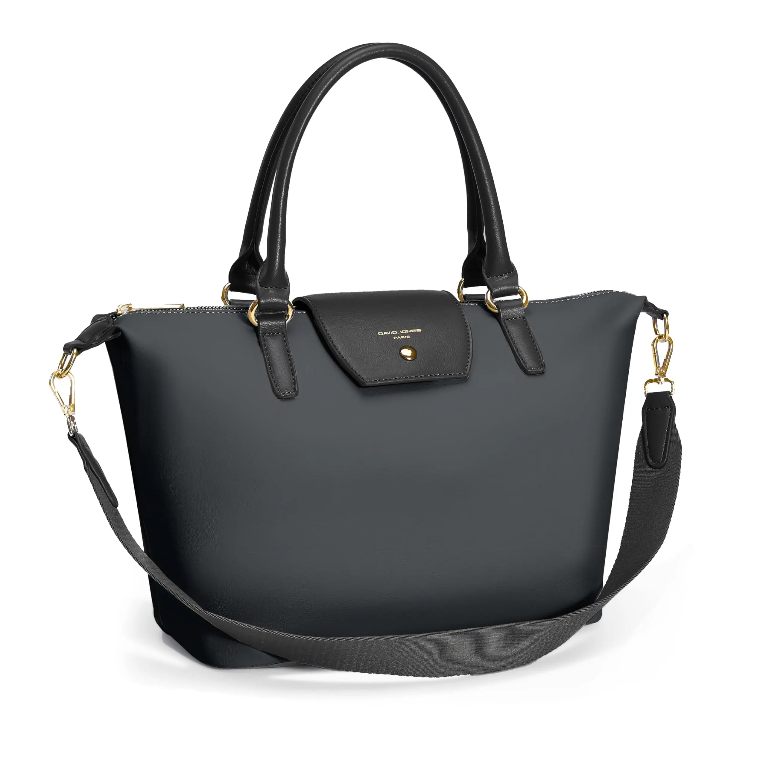 Sac à Main Cabas en Nylon Souple avec Bandoulière Capacité Moyenne David Jones