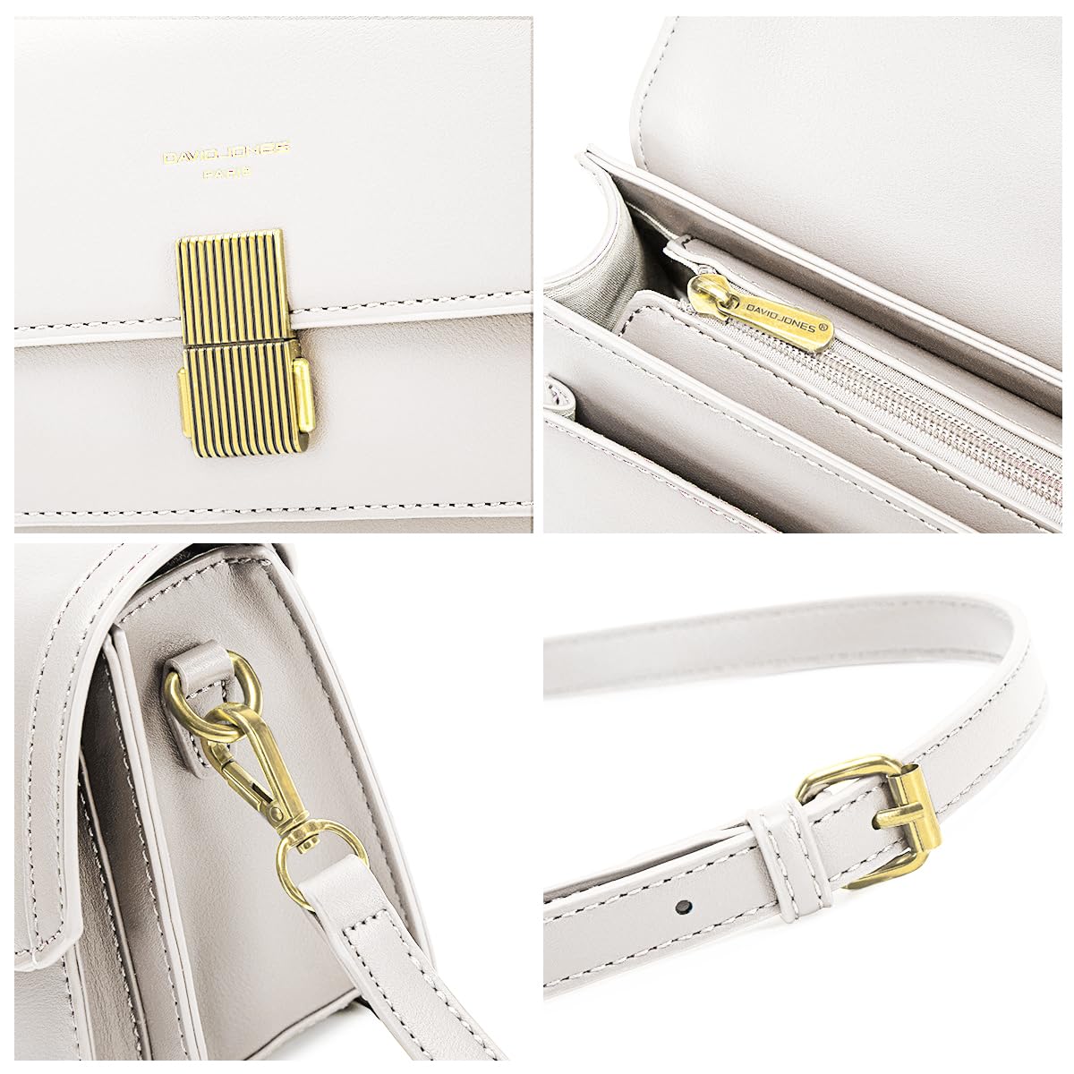 Petit sac bandoulière rabat David Jones