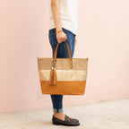 Sac à main cabas tricolore pailleté pompon CRAZYCHIC