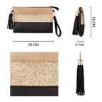 Sac bandoulière souple pailletté tricolore pompon CRAZYCHIC