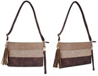Sac bandoulière souple pailletté tricolore pompon CRAZYCHIC