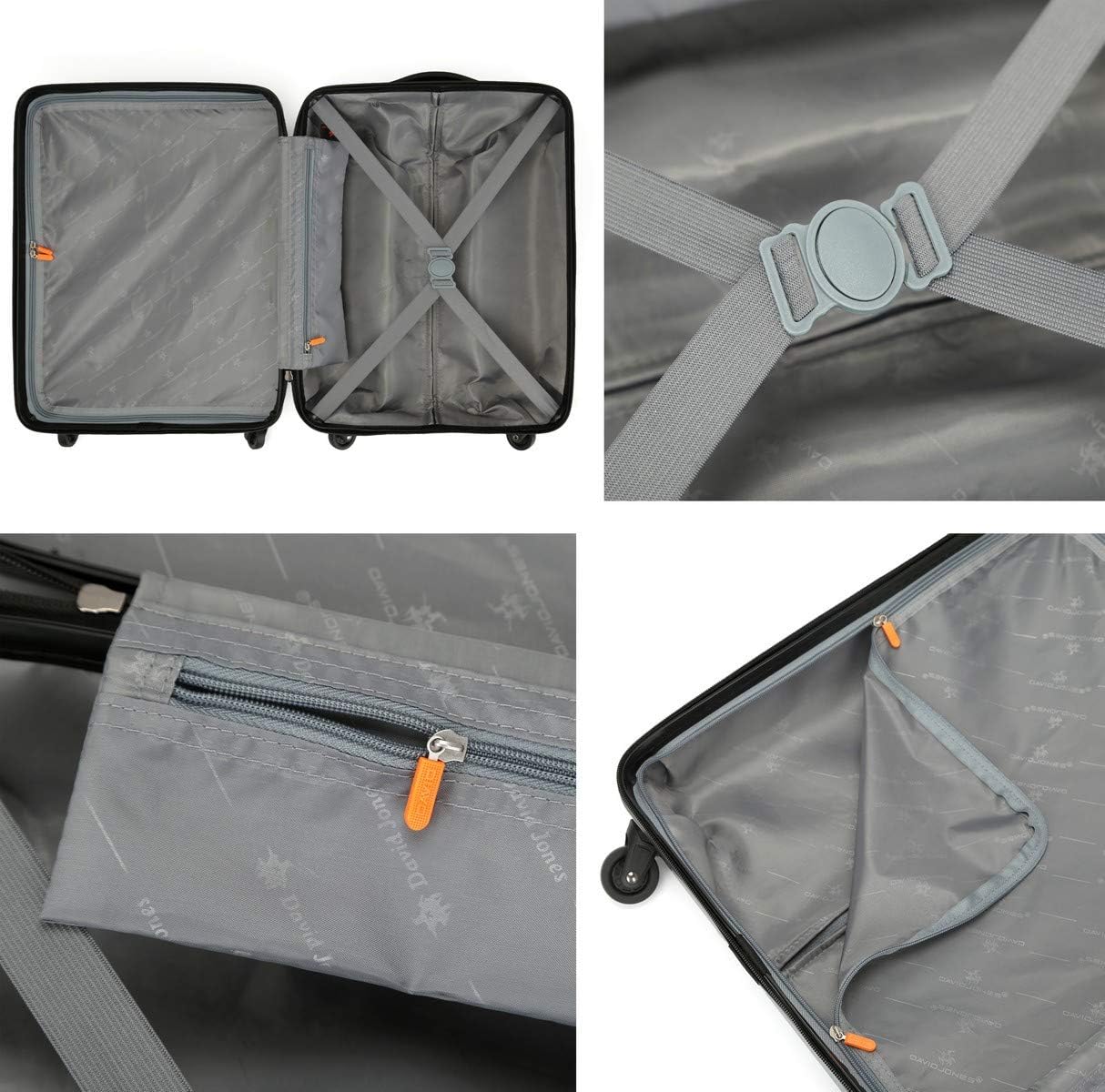 Valise Cabine Rigide - Bagage à Main Trolley 4 Roues TSA David Jones