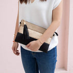 Sac bandoulière souple pailletté tricolore pompon CRAZYCHIC