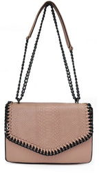 Petit sac bandoulière chaîne matelassé crocodile CRAZYCHIC