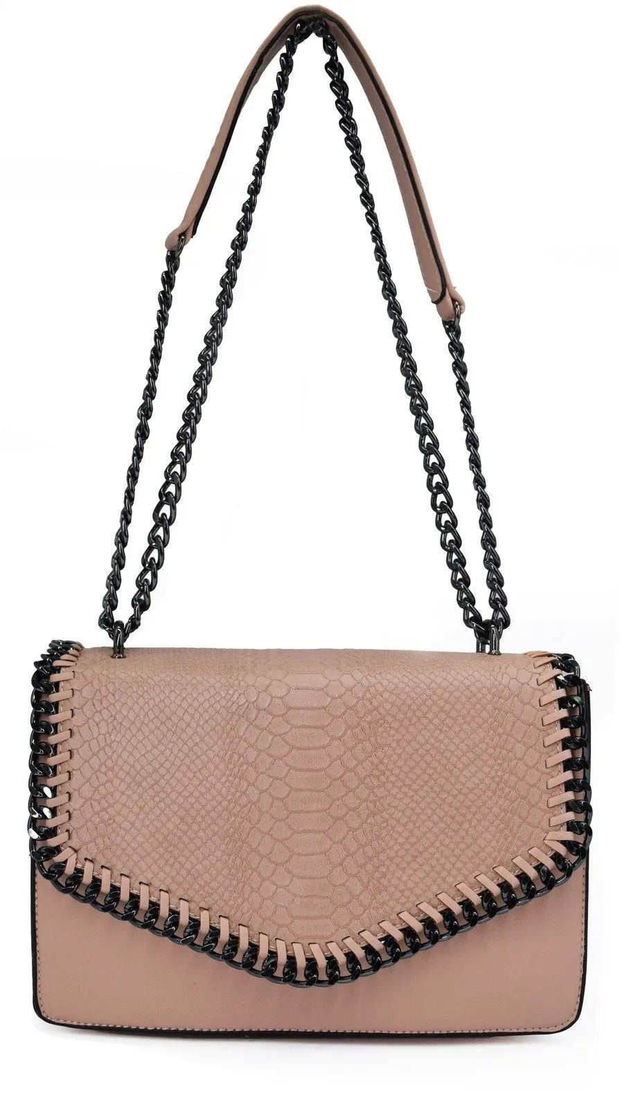 Petit sac bandoulière chaîne matelassé crocodile CRAZYCHIC