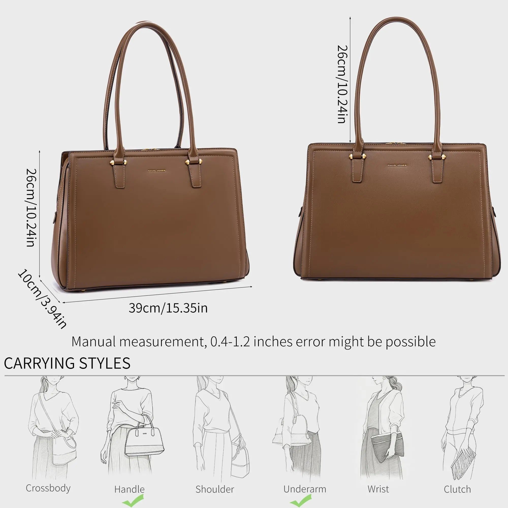 Grand Sac Porte-Document Sac à Main Business Cuir PU David Jones