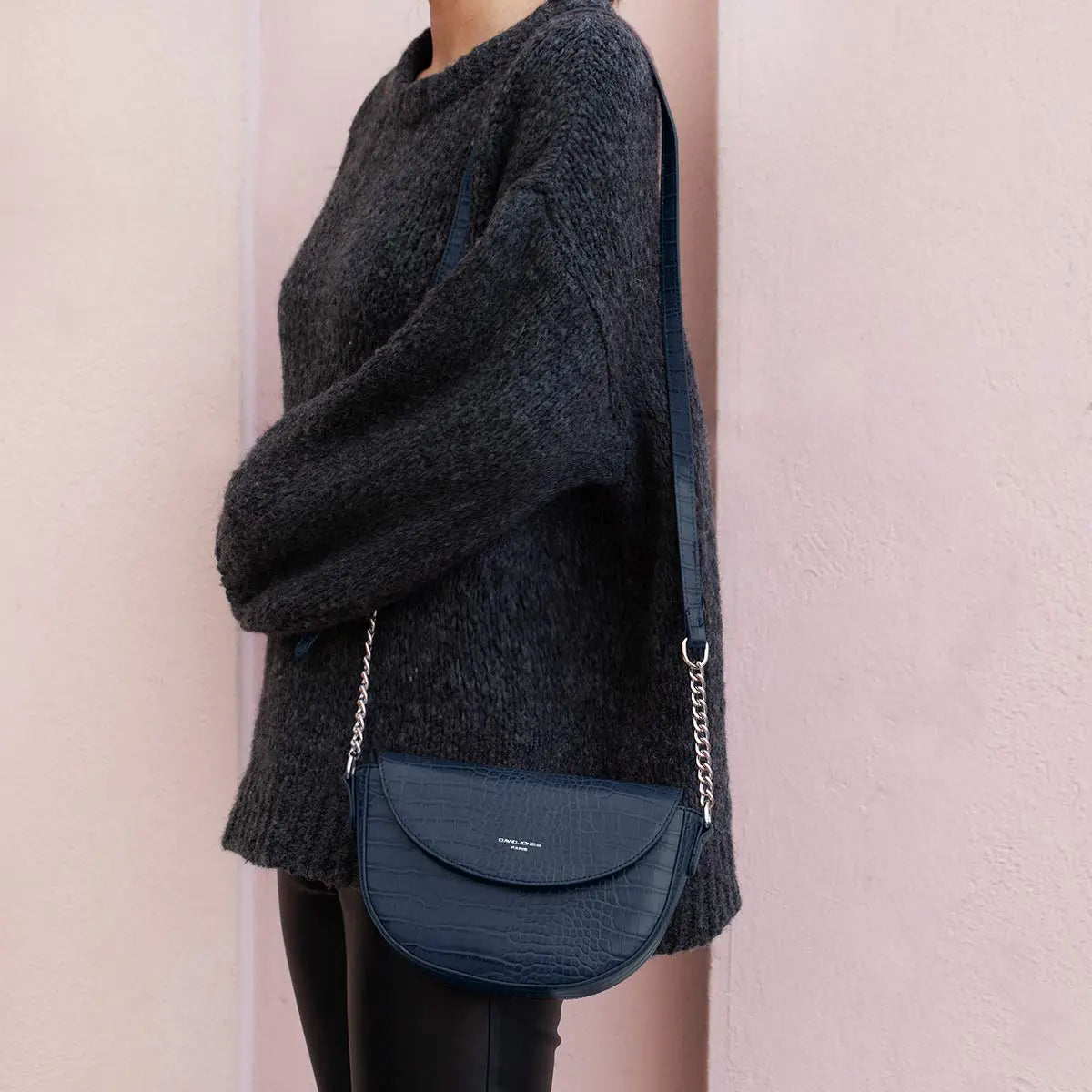 Petit sac bandoulière crocodile David Jones
