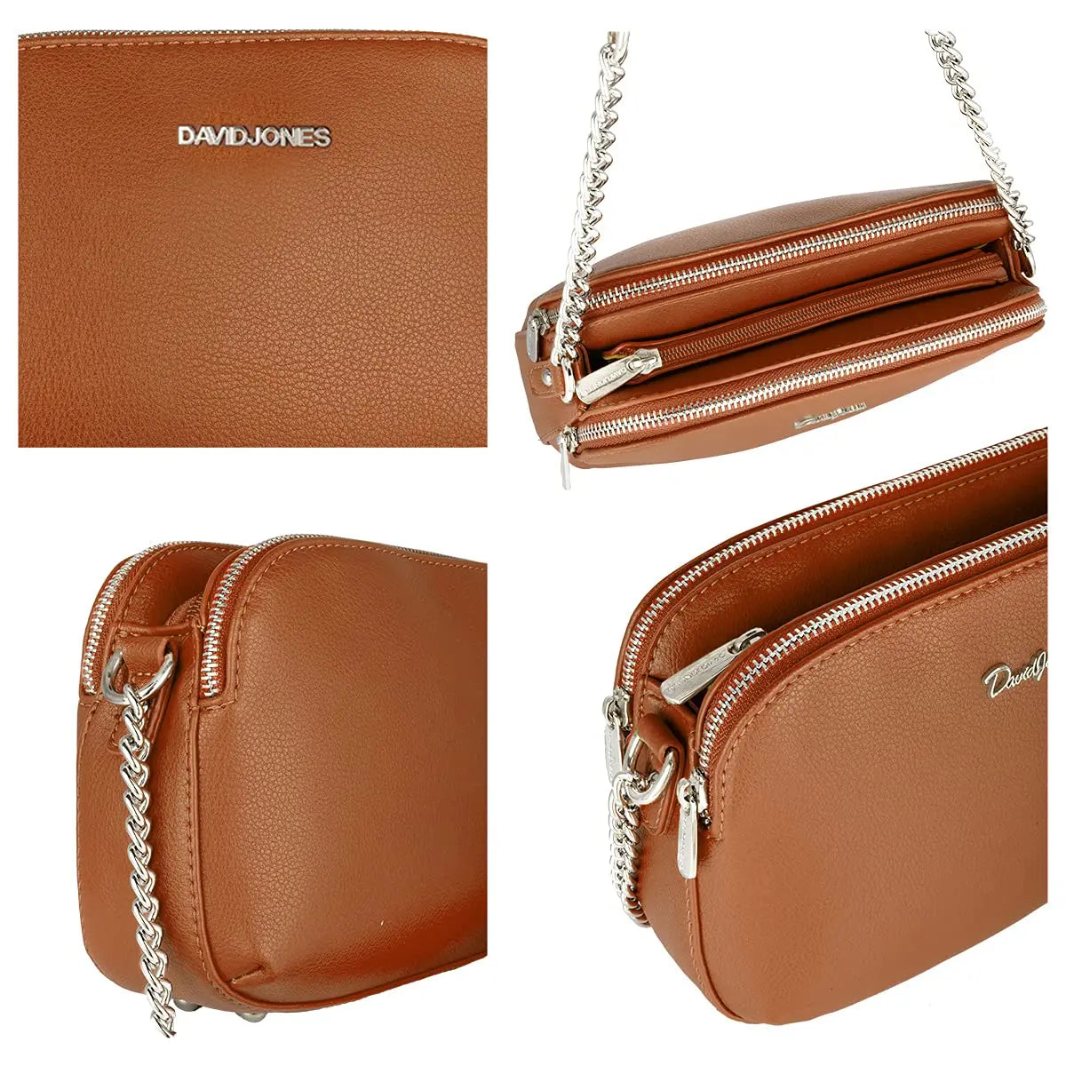 Sac bandoulière multipoche à 3 compartiments David Jones