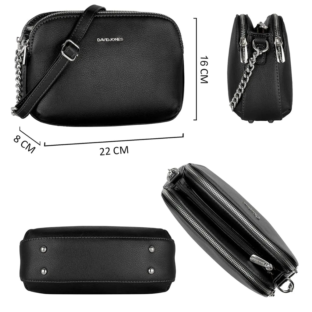 Sac bandoulière multipoche à 3 compartiments David Jones