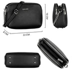 Sac bandoulière multipoche à 3 compartiments David Jones