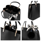 Sac à main femme tricolore pompon CRAZYCHIC