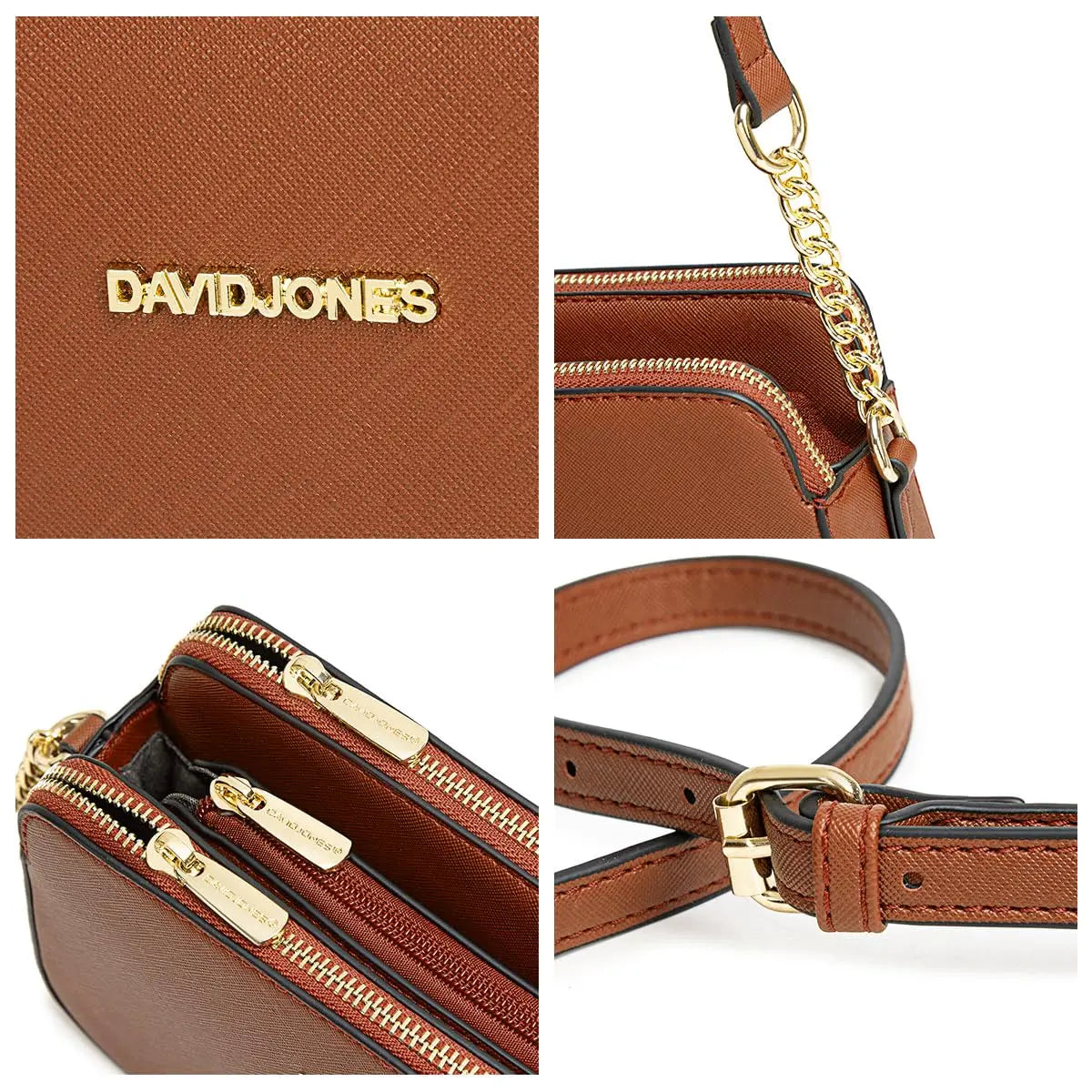 Petit sac bandoulière rectangulaire David Jones