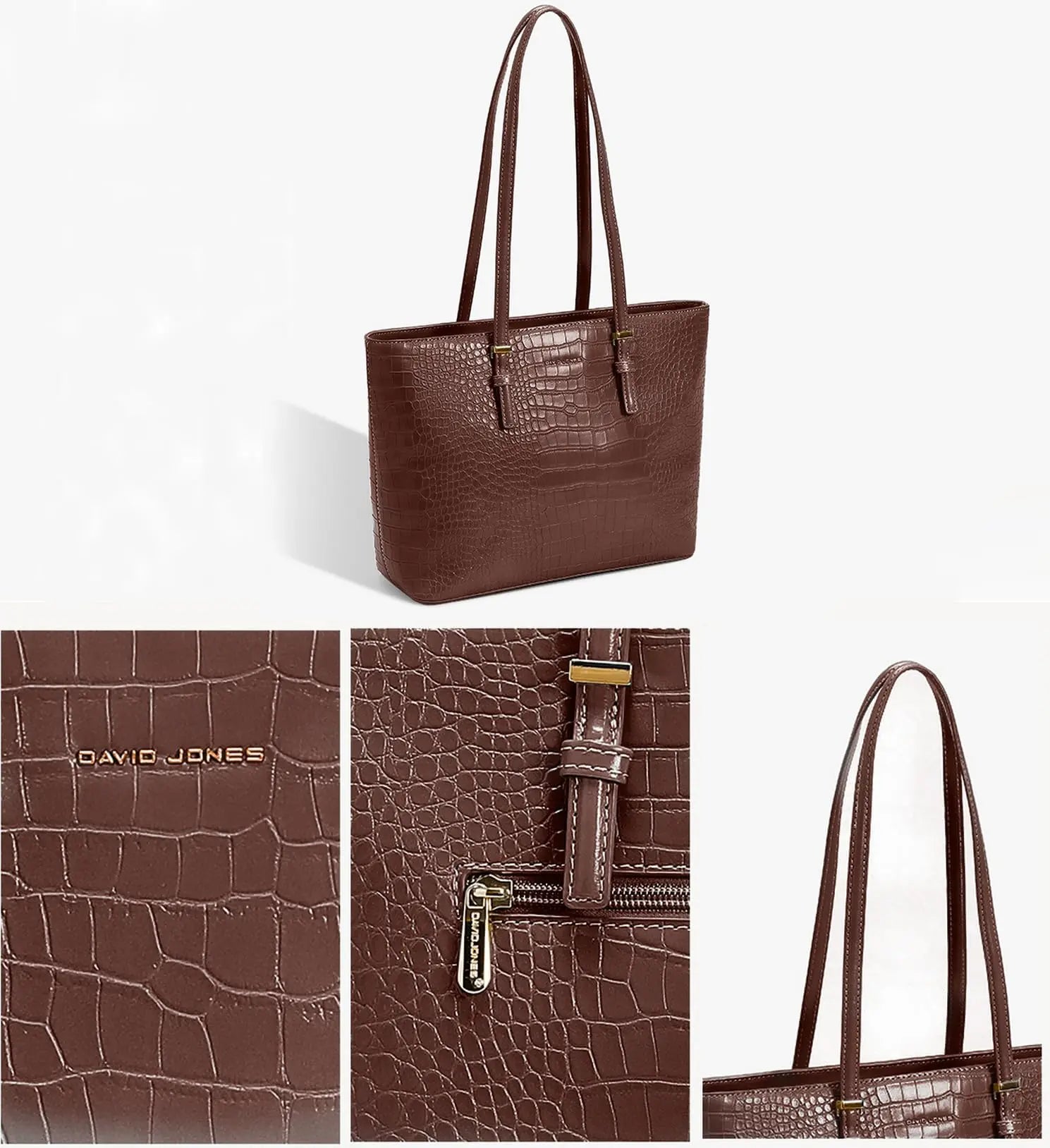 Sac à main shopping crocodile David Jones