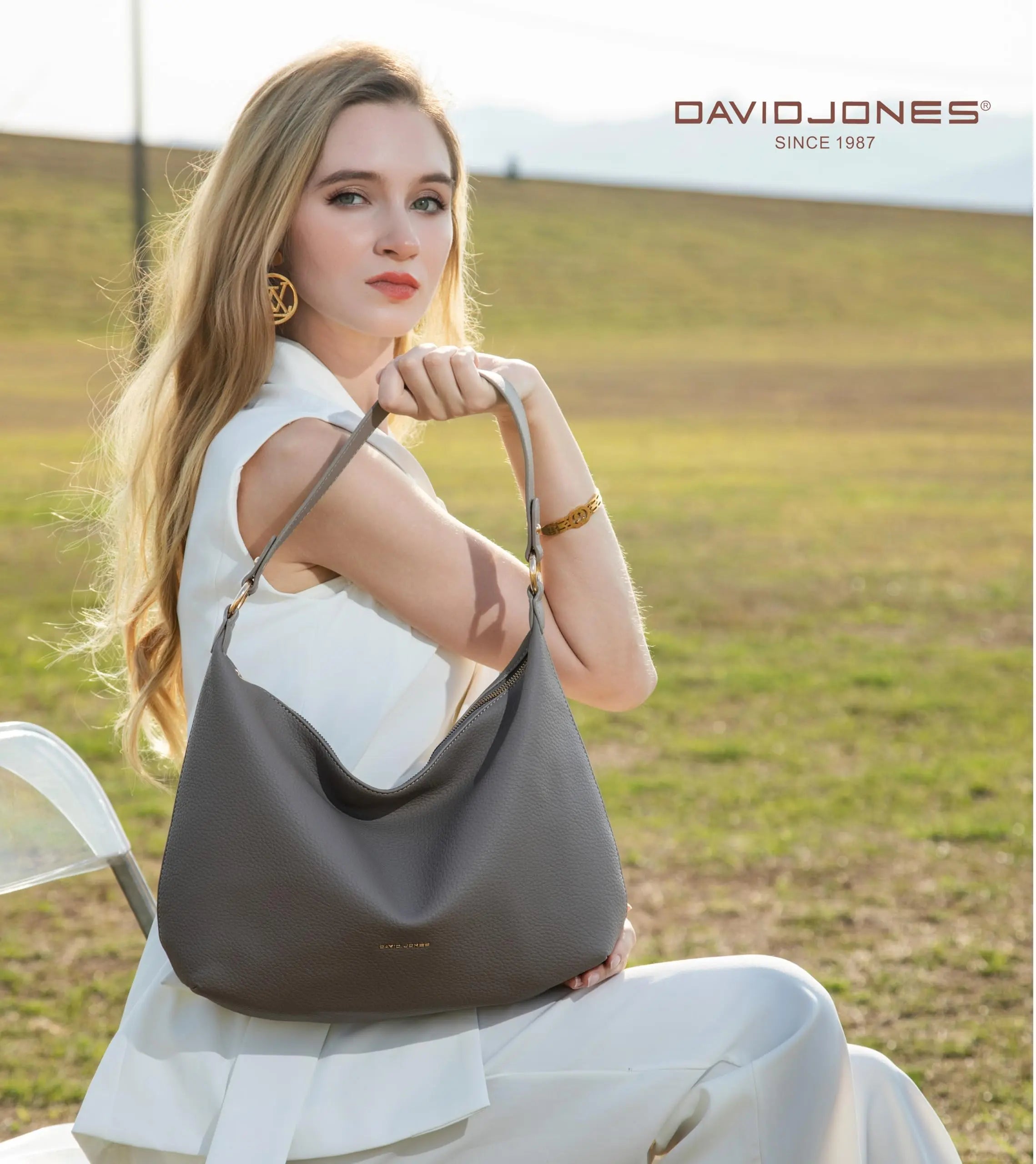 Sac à main hobo porté épaule David Jones