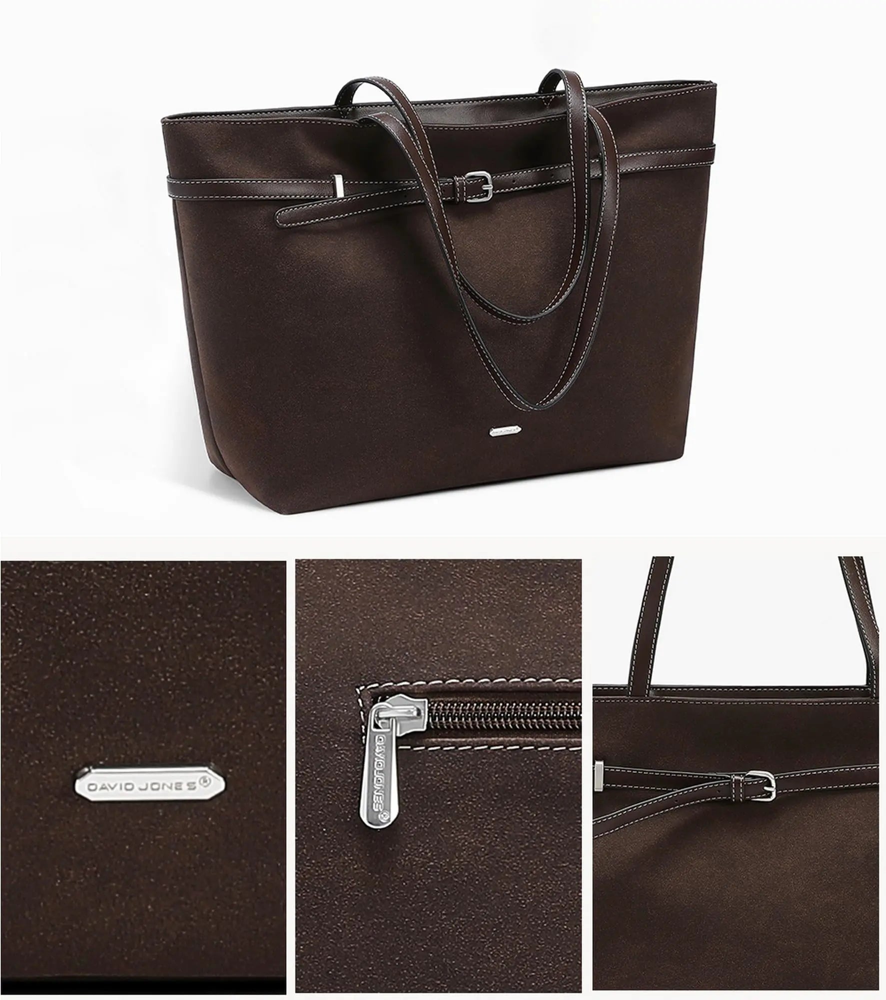 Grand sac à main shopping daim David Jones