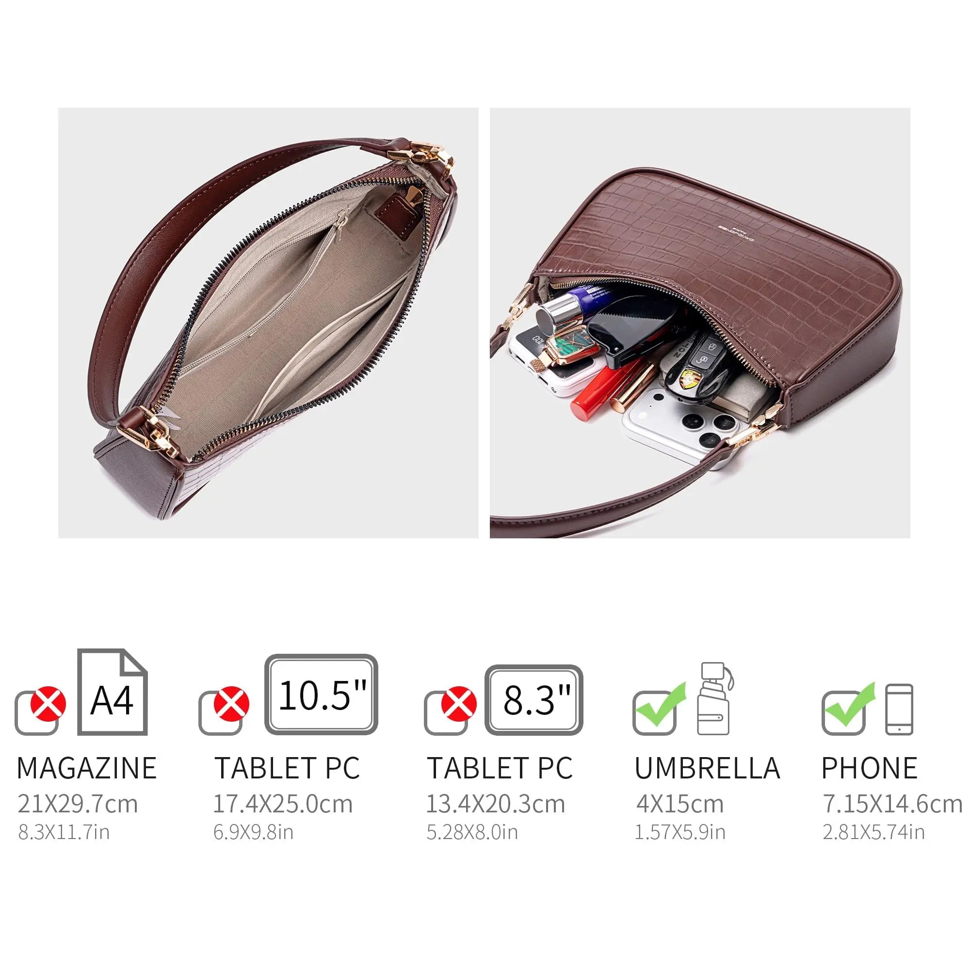 Petit sac bandoulière crocodile David Jones