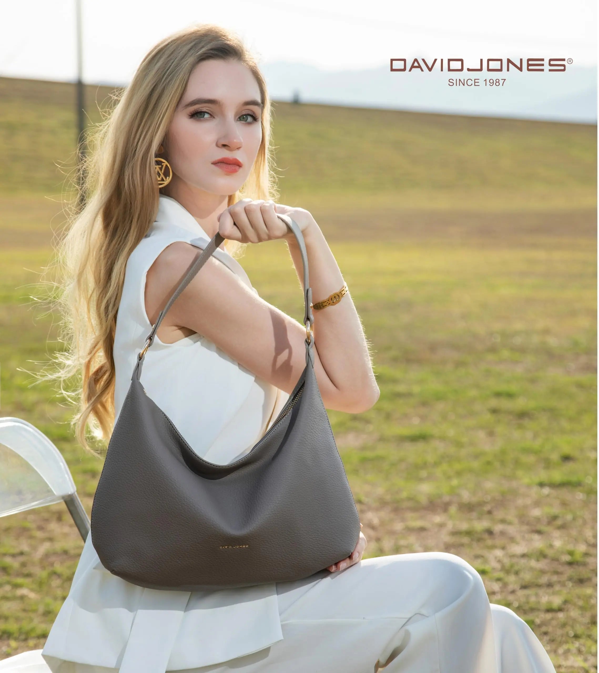 Sac à main hobo porté épaule David Jones