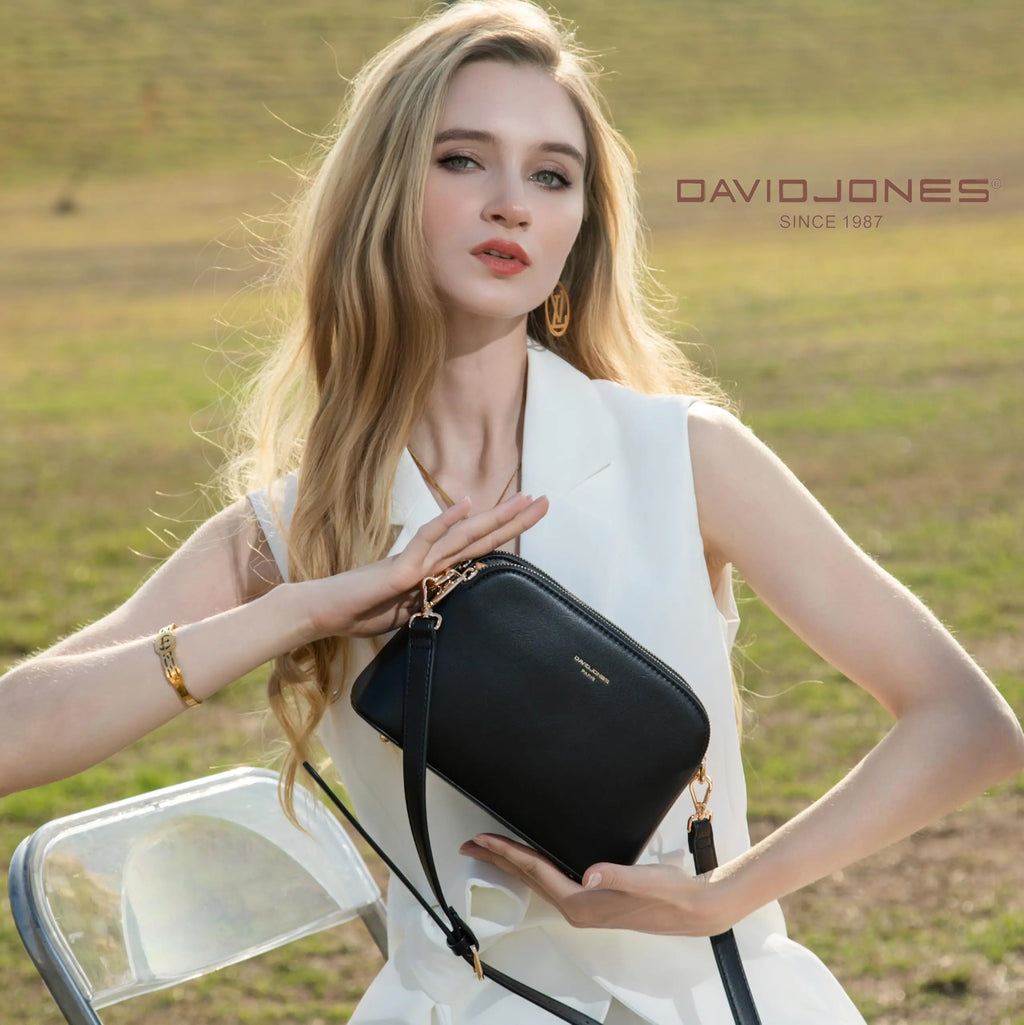 Petit sac bandoulière 3 zip poches David Jones