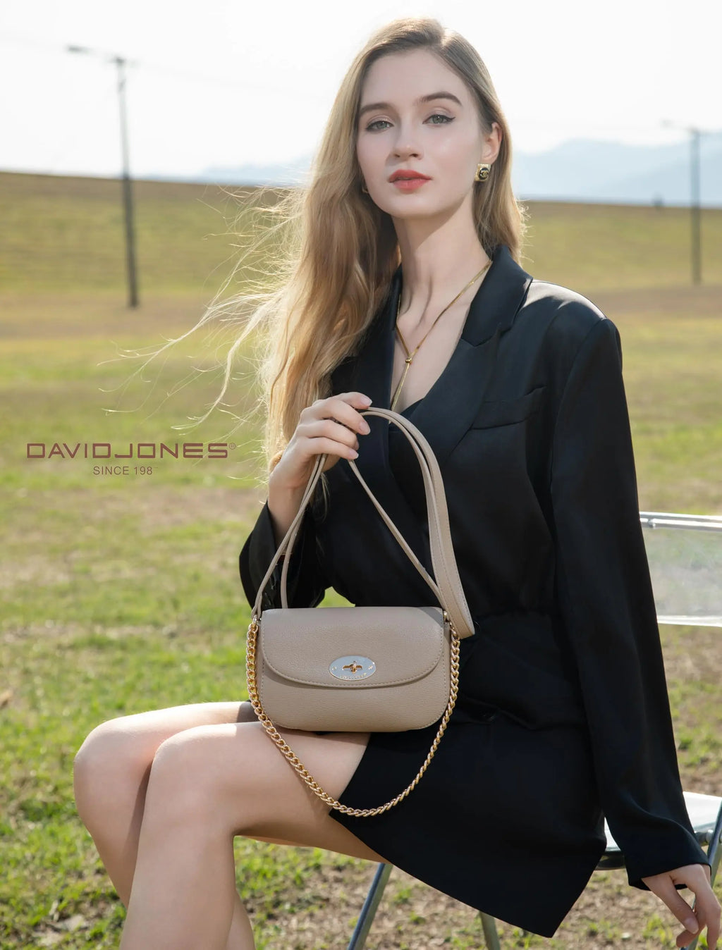 Petit sac bandoulière chaines David Jones