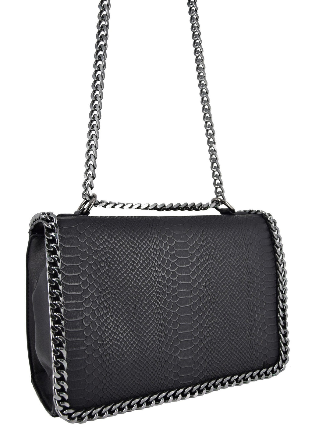 Sac bandoulière chaîne cuir serpent matelassé CRAZYCHIC