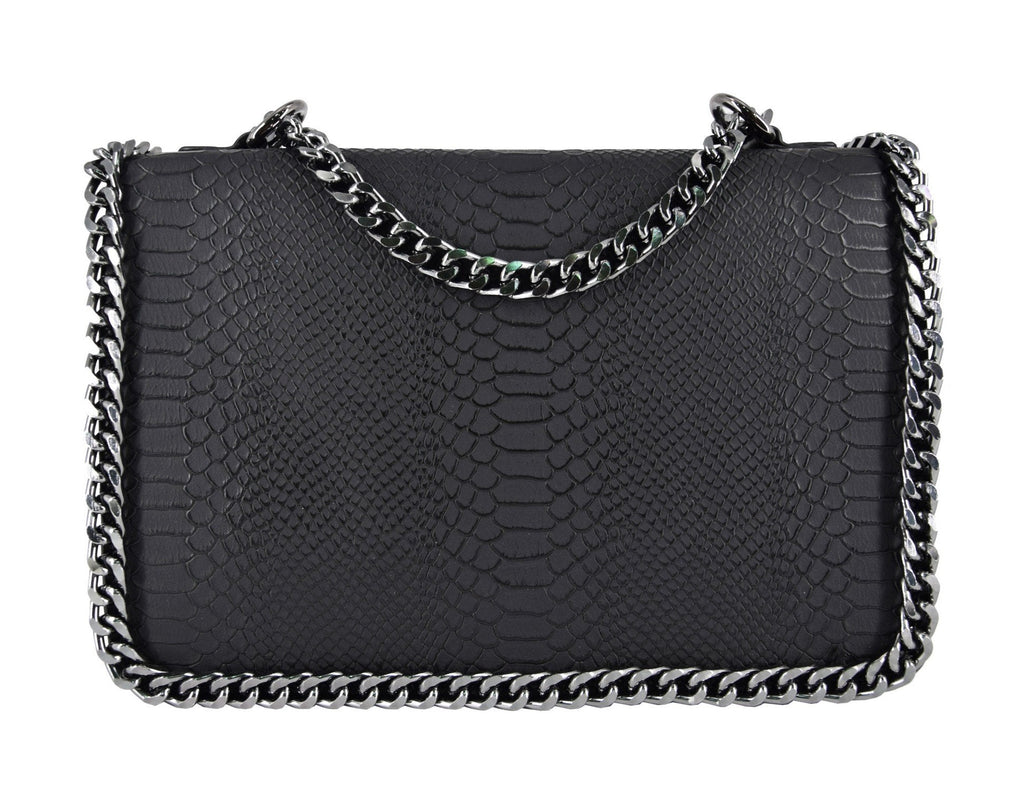 Sac bandoulière chaîne cuir serpent matelassé CRAZYCHIC