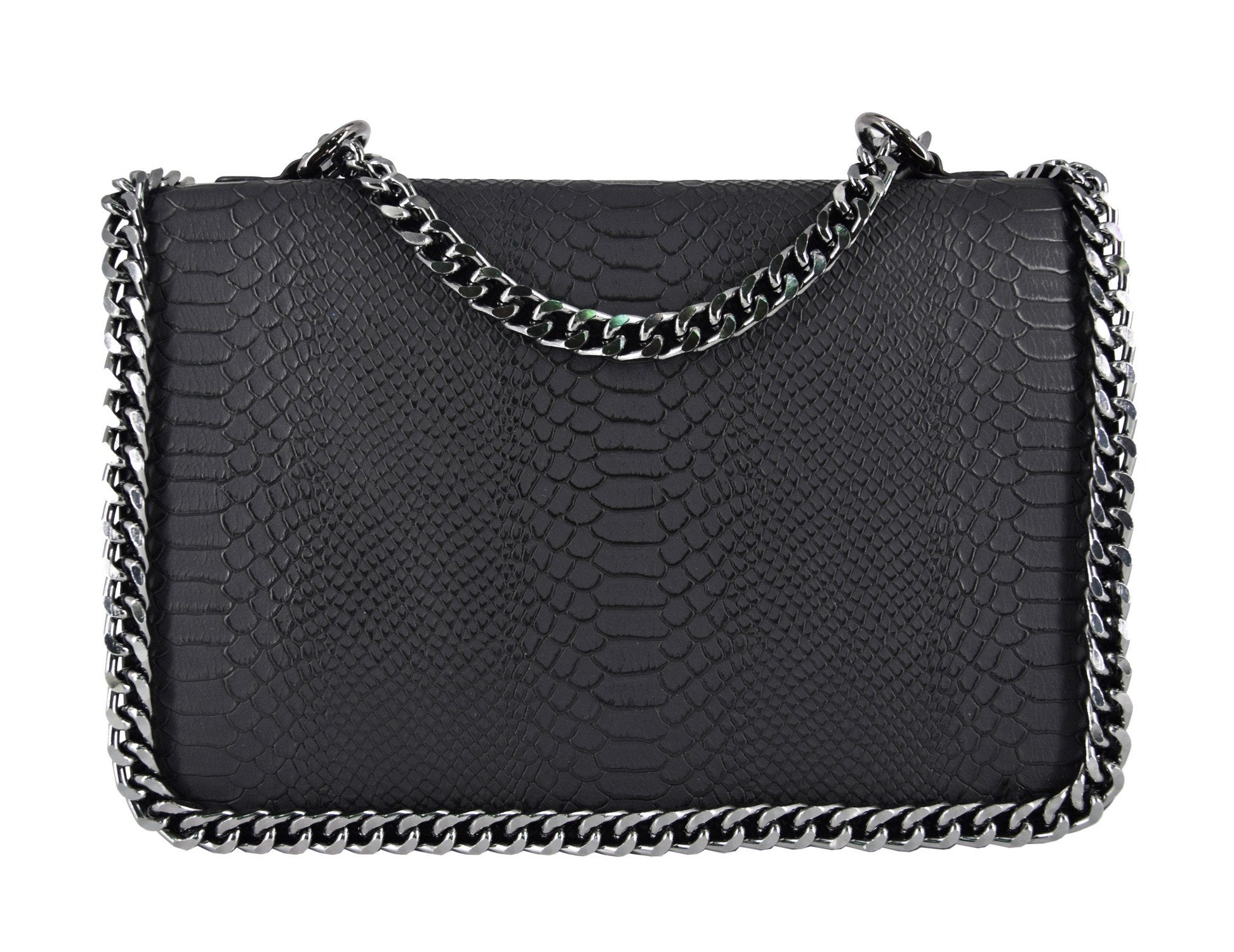 Sac bandoulière chaîne cuir serpent matelassé CRAZYCHIC