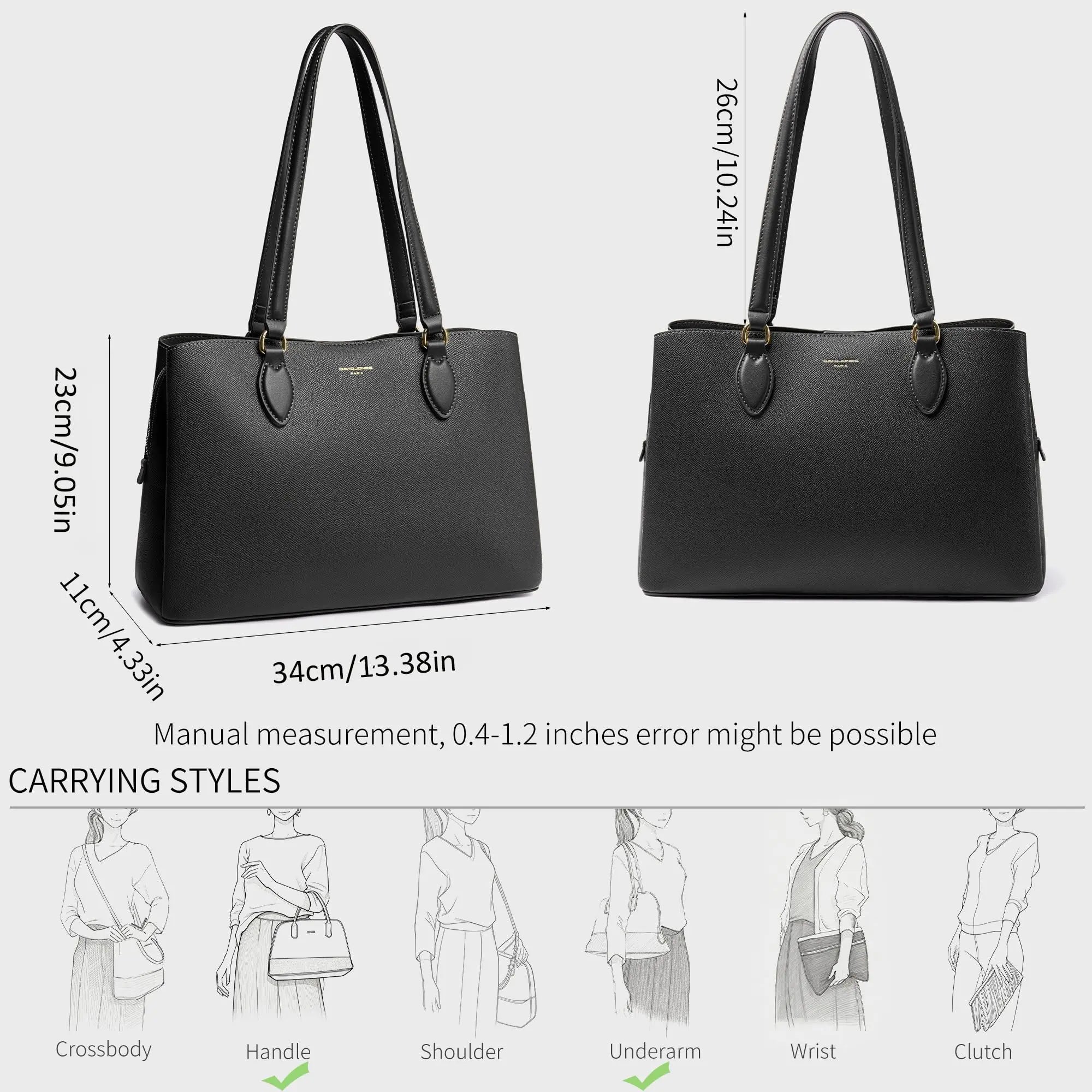 Grand Sac à Main Cabas A4 Porté Epaule David Jones