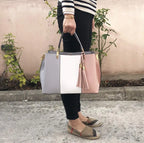 Sac à main femme tricolore pompon CRAZYCHIC
