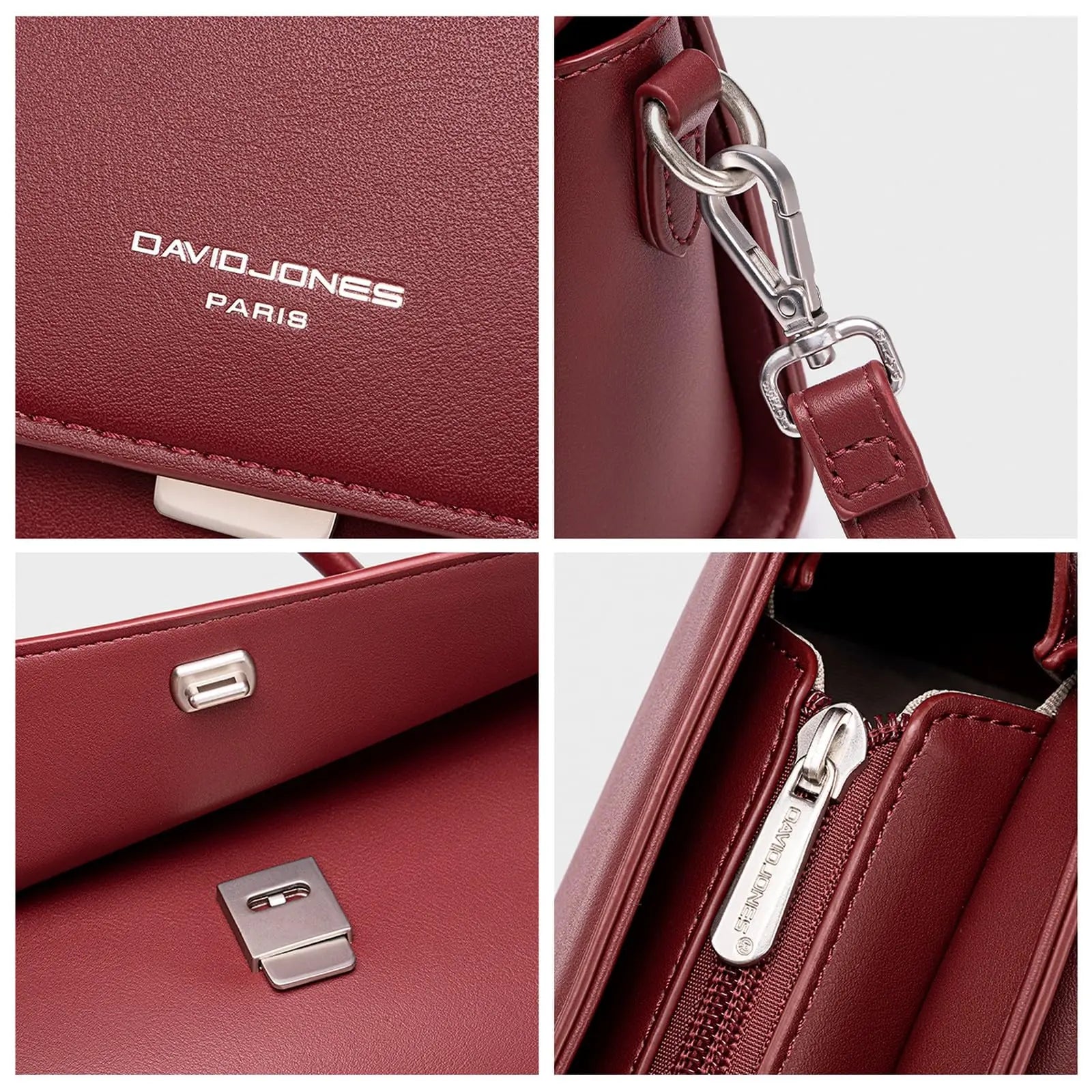 Sac bandoulière besace rabat David Jones