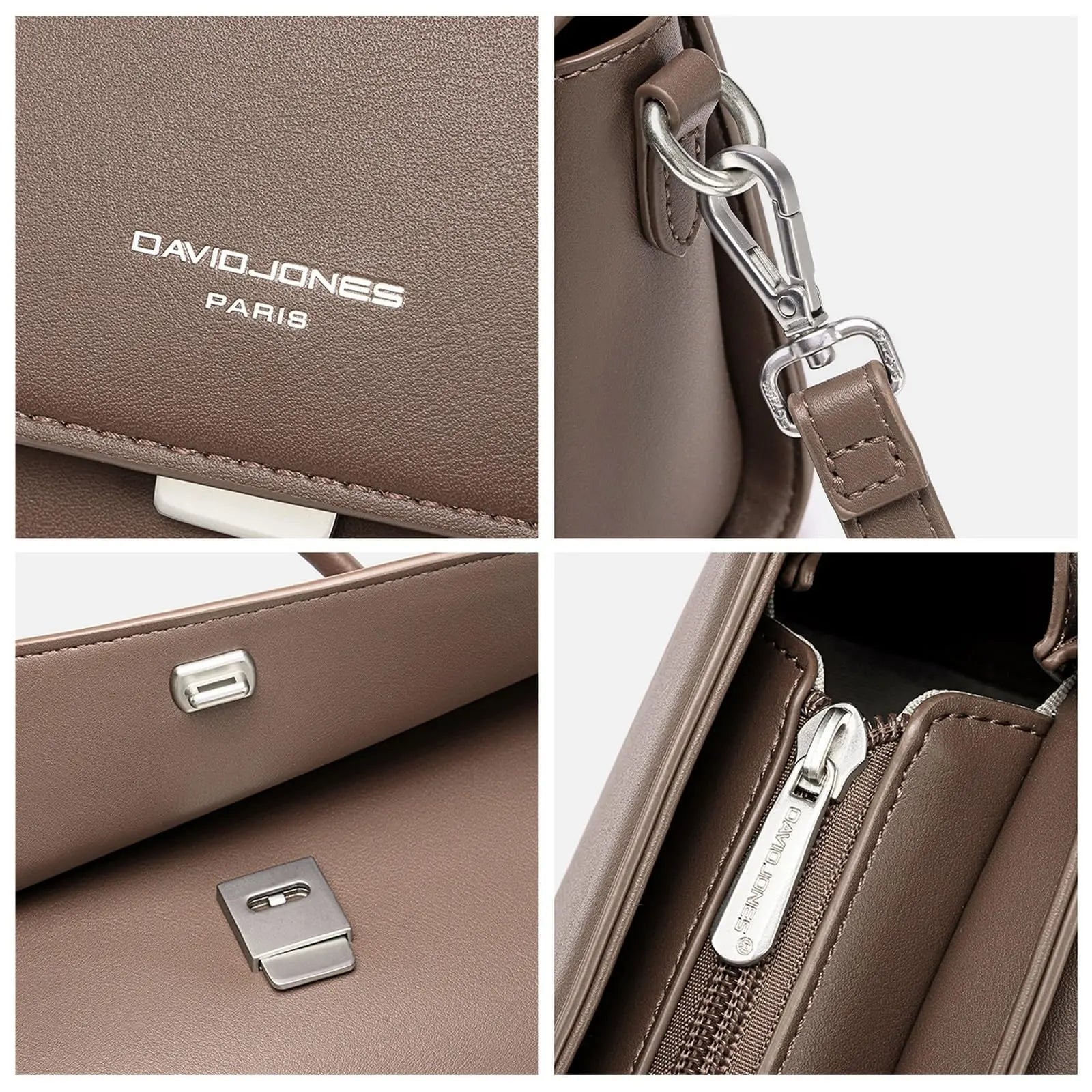 Sac bandoulière besace rabat David Jones