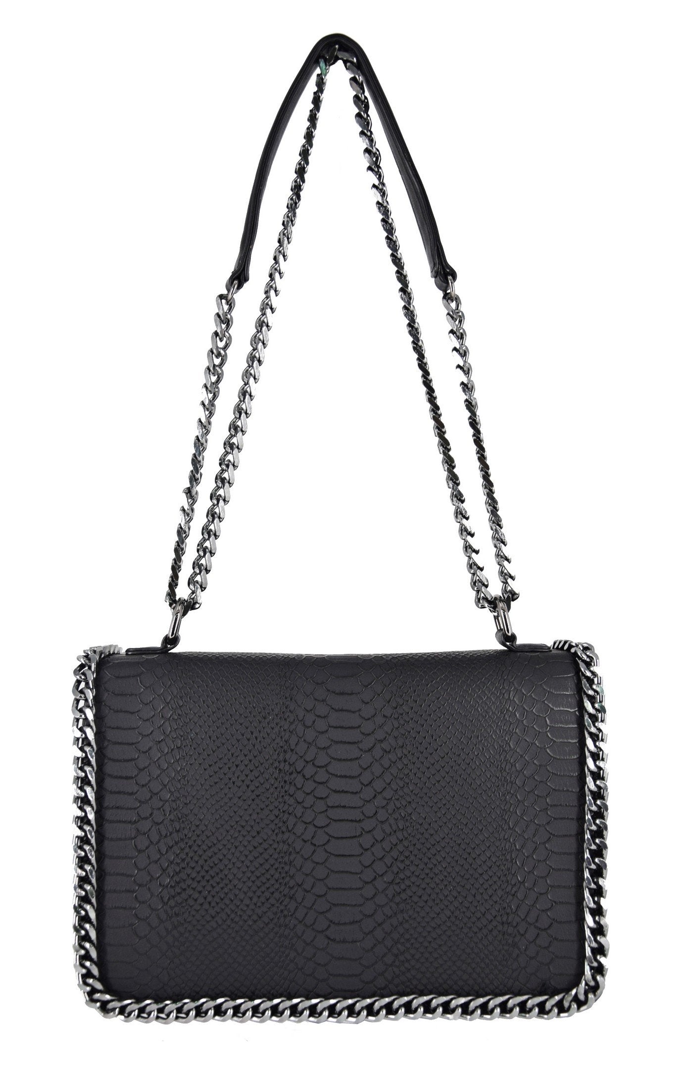 Sac bandoulière chaîne cuir serpent matelassé CRAZYCHIC